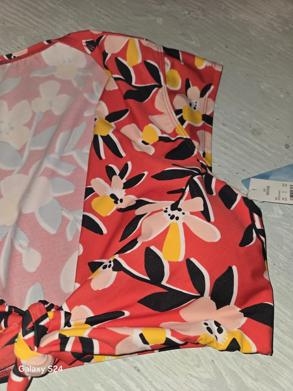 Beach Betty By Miracle Brands Floral Tie-Front Swim  Top New Sz M